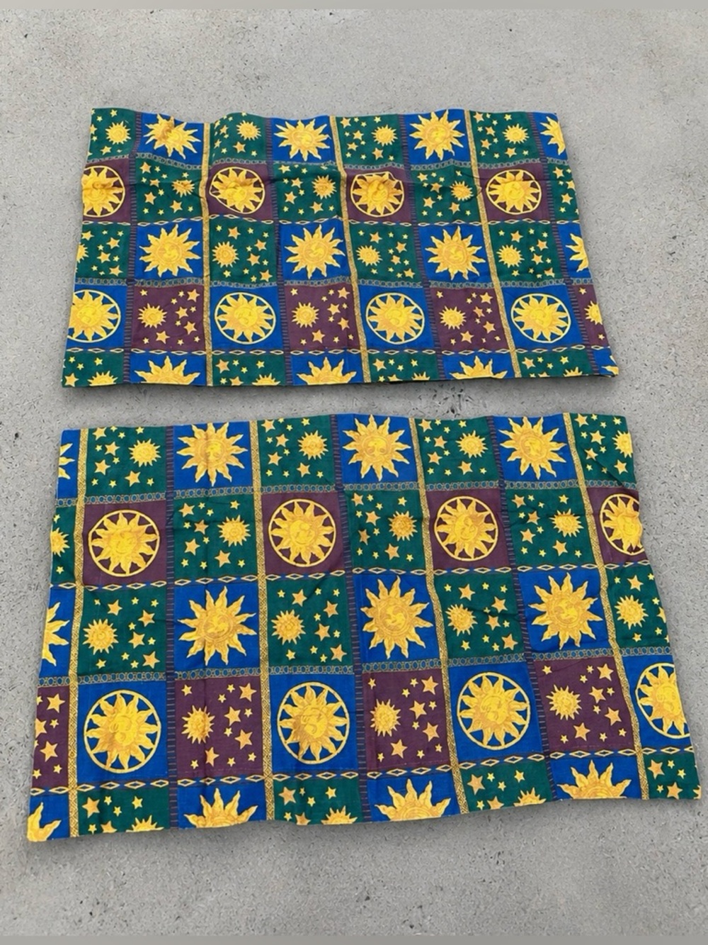 ‘90s celestial sun stars pillow shams vintage West Point Steven’s king size